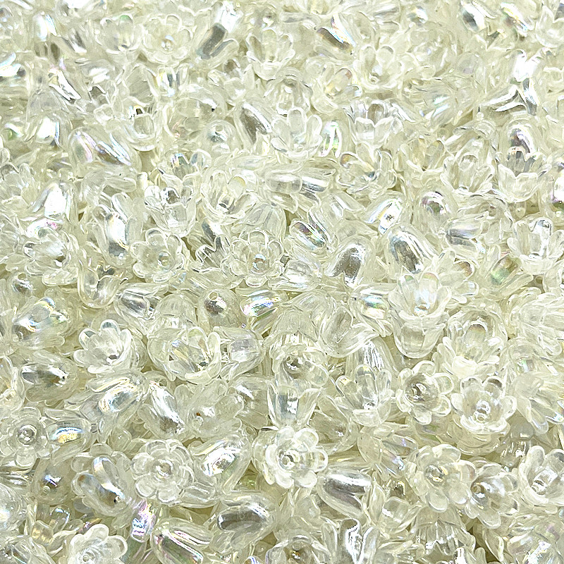 50pcs10x11mm acrílico Convallaria Majalis tapas de cuentas accesorios de joyería pulseras cuentas espaciadoras para fabricación de joyería accesorios DIY