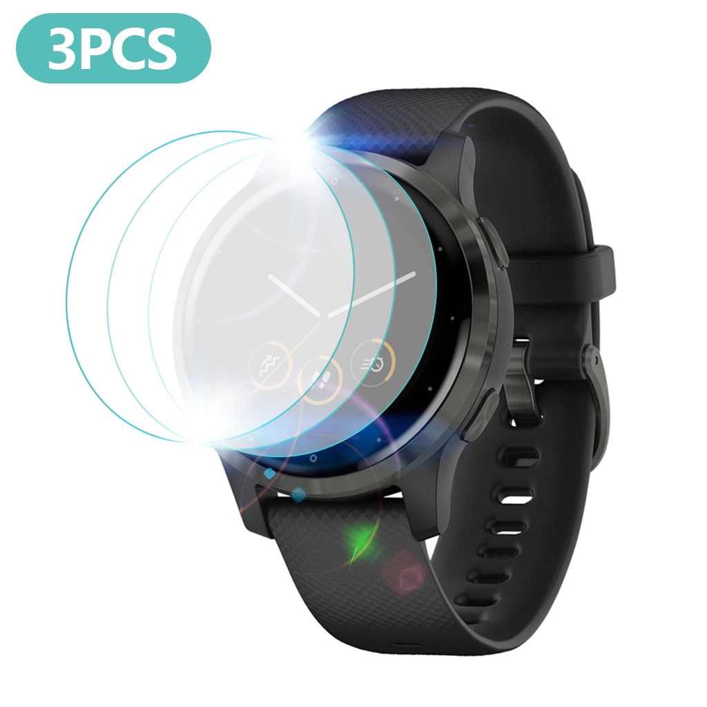 3 pçs filme de cobertura completa protetor de tela de vidro temperado para garmin vivoactive 4S guarda anti-shatter relógio inteligente película protetora
