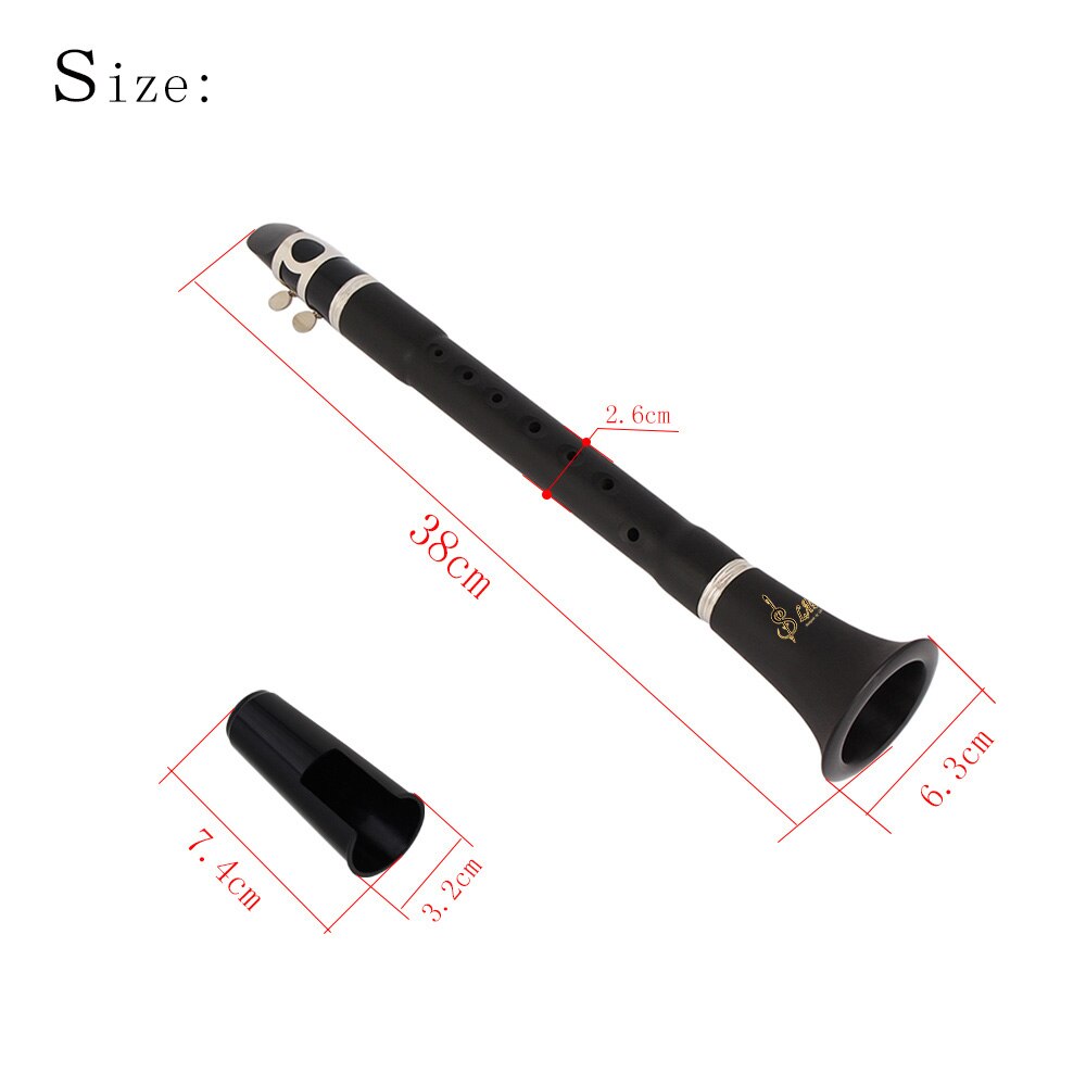 Clarinete plano LADE Mini Bb B Clarionet con paño de limpieza lengüetas bolsa de transporte instrumento de viento de madera para la práctica de principiantes