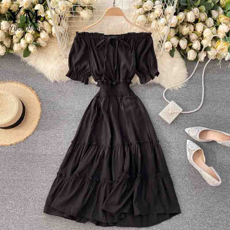 YuooMuoo Korean Off Shoulder Summer Dress Women El... – Grandado