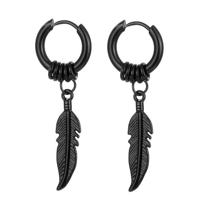 Pendientes geométricos de titanio para hombre y mujer, aretes de acero inoxidable, estilo Punk, Goth Ear Cuffs, Clip-on, joyería: Style 14