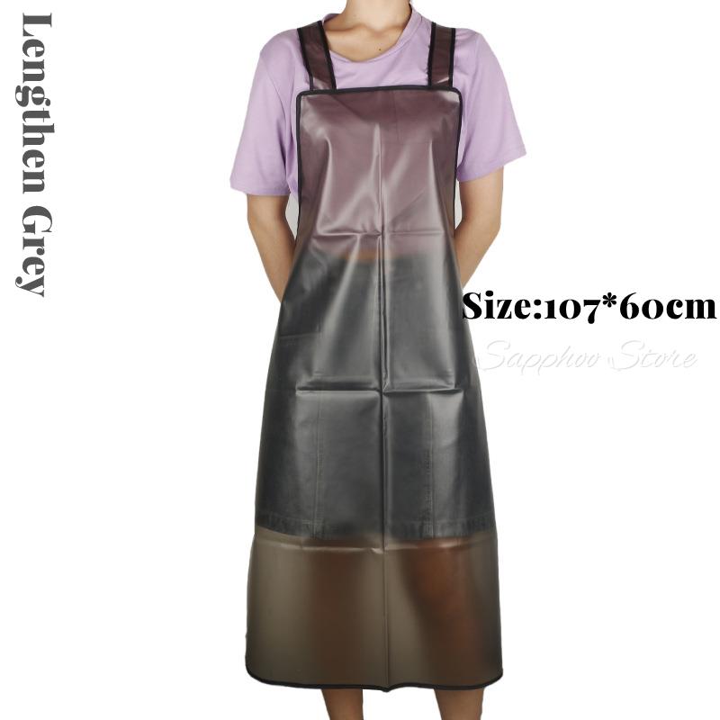 Kapper Huisdier Groomer Werken Schorten Kappers Schort Kapsalon Waterdichte Transparante Tpu Schort Met Pocket Voor Salon: 107cm Grey