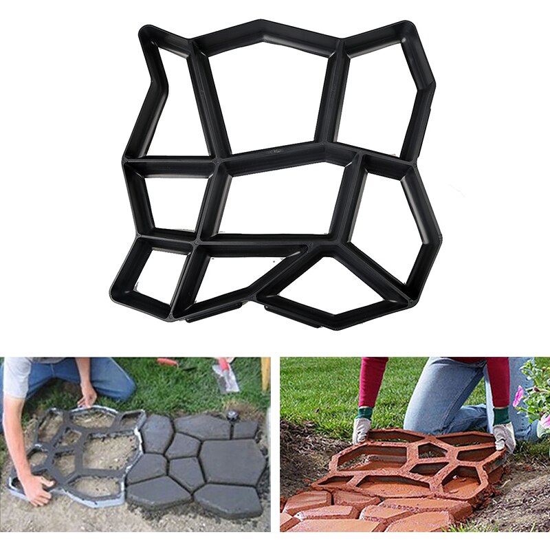 Path Maker Mold Reusable Mould DIY Concrete Cement Stone Walk Paving Paver Brick Mold Garden Decoration