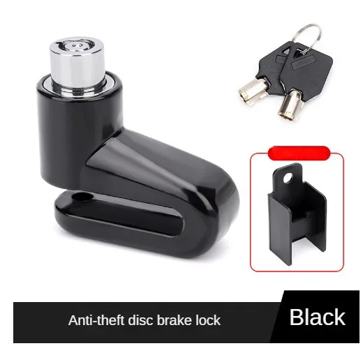 Motorrad-Diebstahlsicherung, Fahrrad-Rad-Scheibenbremsschloss, Vorhängeschloss mit 2 Schlüsseln für Mountainbike, Elektroroller, Motorrad: Schwarz
