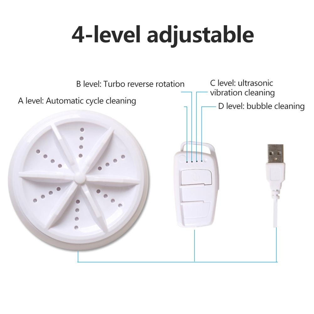 Mini lave-linge pliable tournant les Turbines à ultrasons laveuse USB chargeant 3-en-1 Mini Machine à laver Turbo Portable