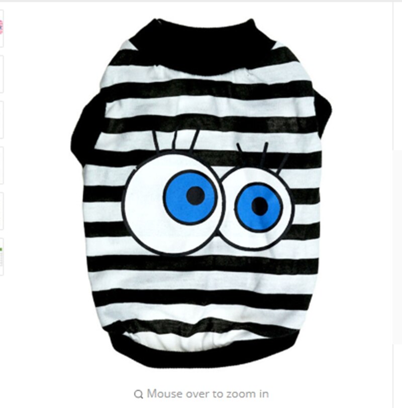 Big Eyes Clothes French Bulldog Dog Clothes For Pomeranians Strip Tshirts In Clothing Miniature Pinscher Clothes Costumes E: C / L