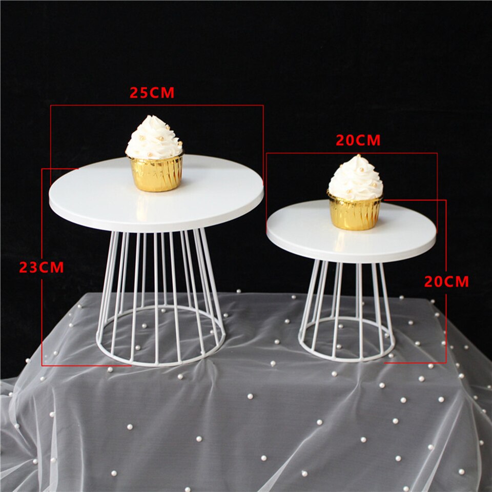 Transhome 1 stücke Weiß Kuchen Stehen Metall Nachtisch Tisch Kuchen Tablett Weihnachten Geburtstag Party Macaron Cupcake Gestell Stehen Für Hochzeit: Weiß / 25cm 1 Stck