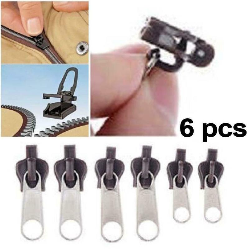 6Pcs Fix A Zipper Zip Slider Puller Rescue Instant Repair Replacement Practical