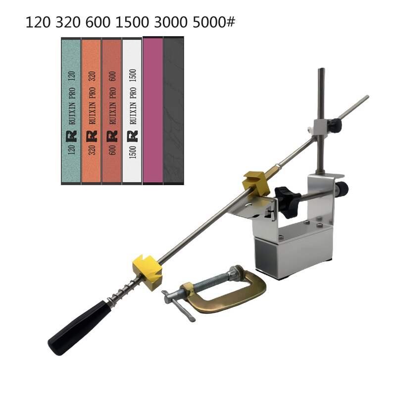 Fixed Knife Sharpener Angle Sharpeners Sharpening System Grit 240/1000/3000/5000# Diamond Stone White Alundum: Recommend Set