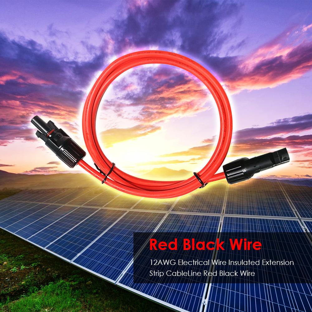 Red Black Wire Electrical Wire Ultraviolet-proof Tinned Copper Insulated PVC Extension Cable Line for Connecting Solar Modules