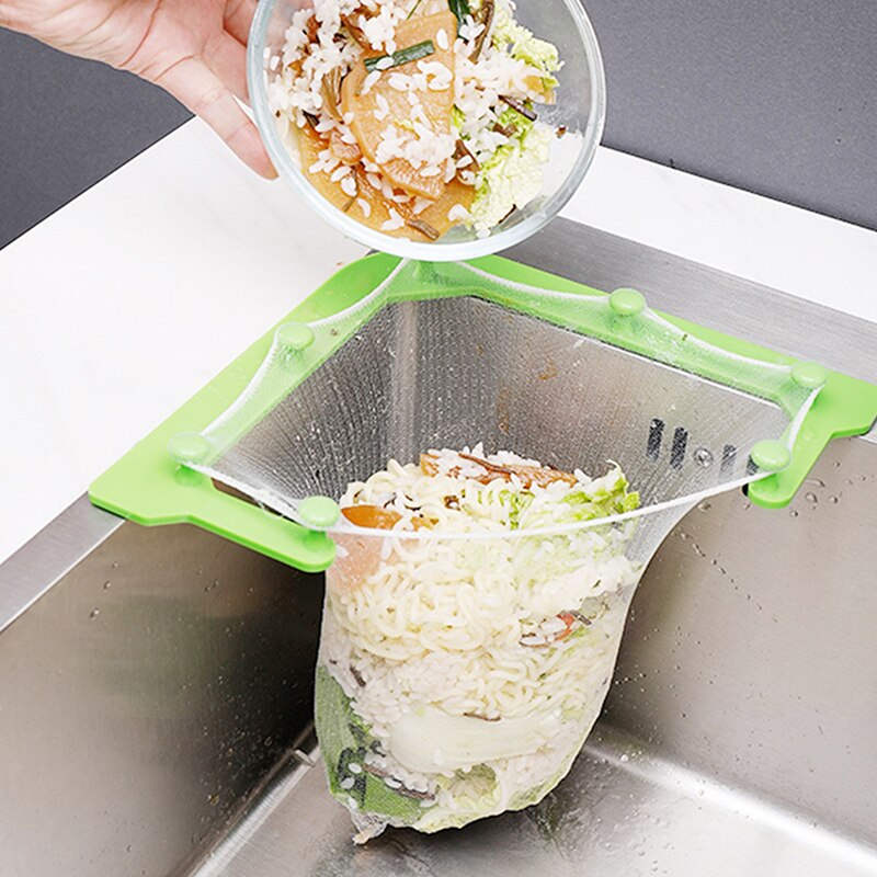 Aanrecht Filter Mesh Bag Self-Staande Gootsteenzeefje Wegwerp Voedsel Vegetabl Gootsteen Stop Afvoer Filter Anti-Blocking gadget