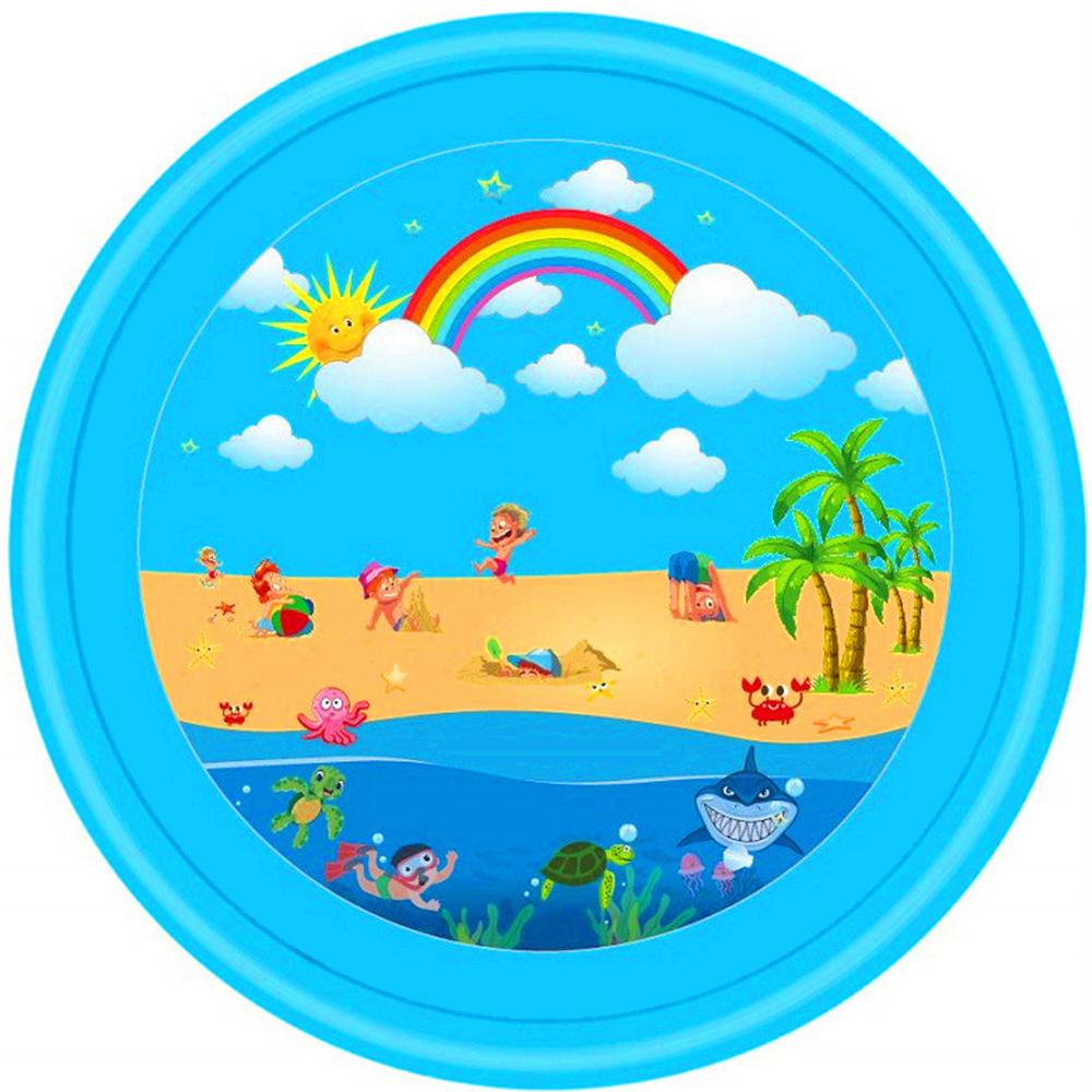 Alfombrilla de juego con rociador de agua para niño y niña, alfombra de juego de 68 pulgadas, juguetes de agua para niños pequeños, estera de juego con fuente al aire libre, al aire libre: 170cm Style 4