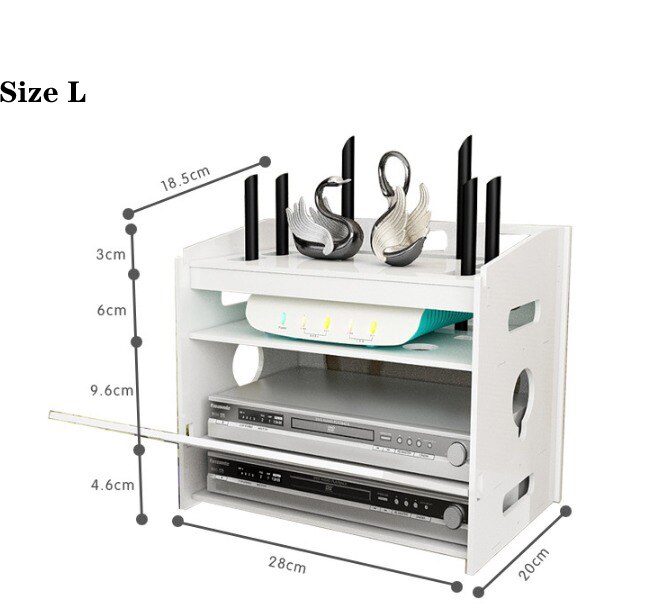 Smile Cat Pattern Wireless Wifi Router Box PVC Wall Shelf Hanging Plug Board Bracket Storage Box EUROPE Style Storage Boxes Bins: 4 layers
