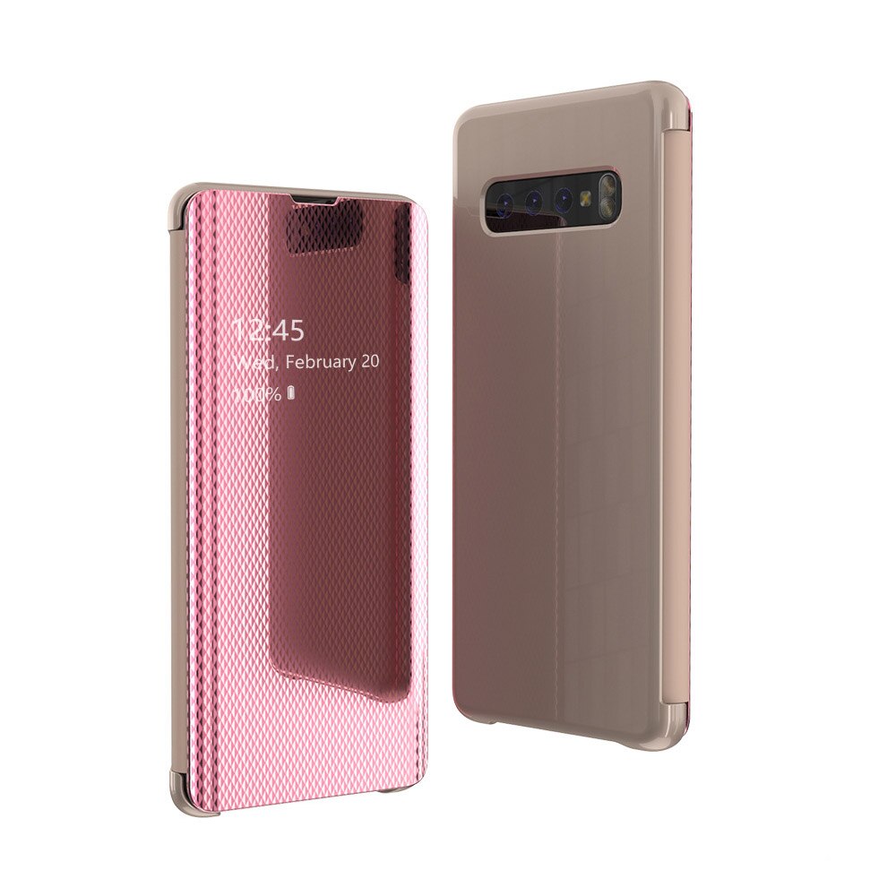 Smart mirror flip 360 phone case for Samsung Galaxy S9 S10 Plus clear cover for samsung S10e smart phone case: For Samsung S9 Plus / Pink