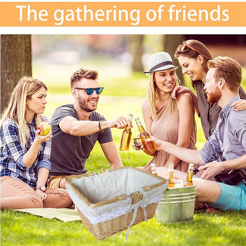 Kosz piknikowy, przechowywanie wielkanocne, pojemnik na zabawki dla dzieci z podszewką