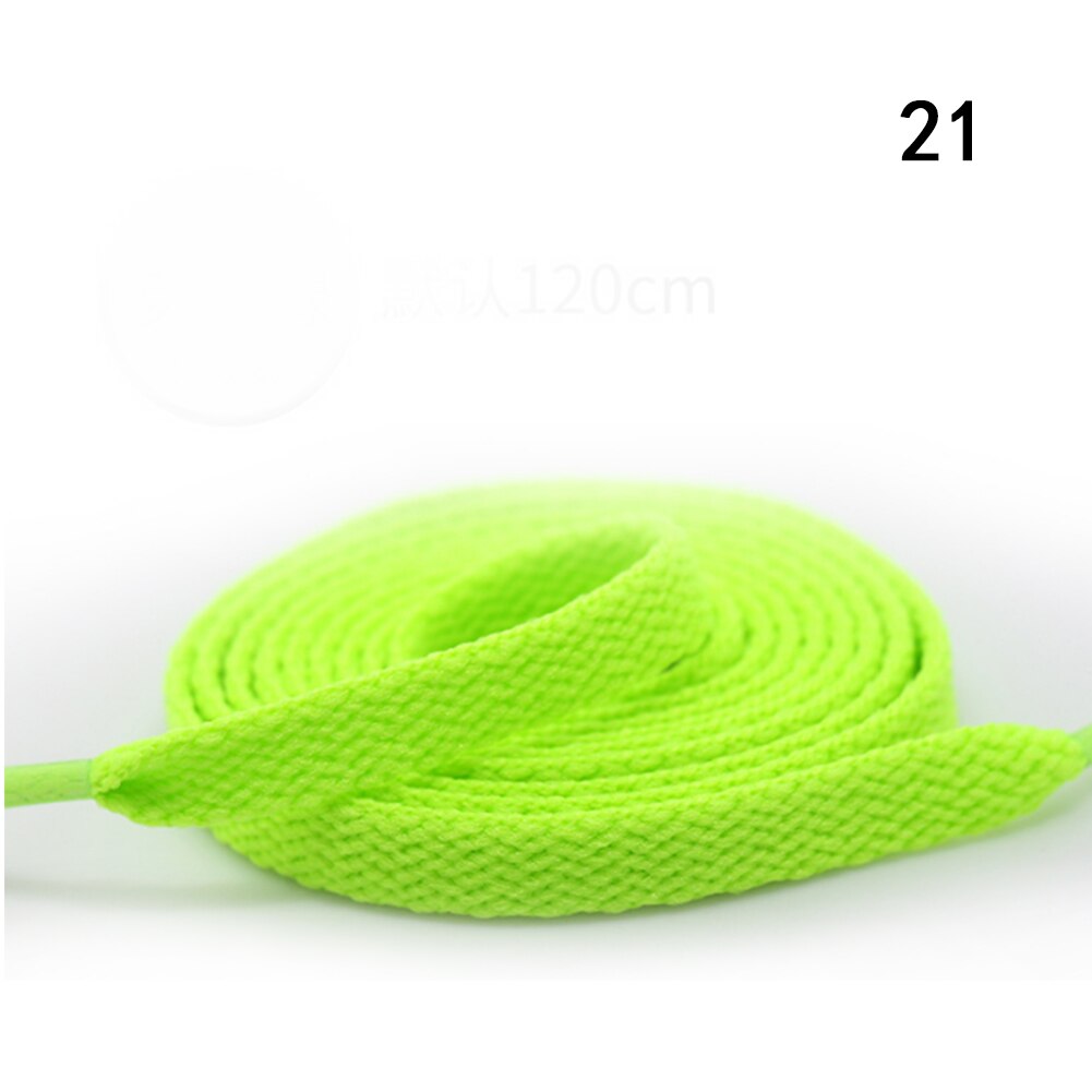 Kleurrijke Breed Van Platte Schoenveters Schoenveters Voor Sneakers Sportschoenen 24 Kleur 150Cm 1 Paar Gekleurde Wandelschoenen veters Strings: fluorescent green