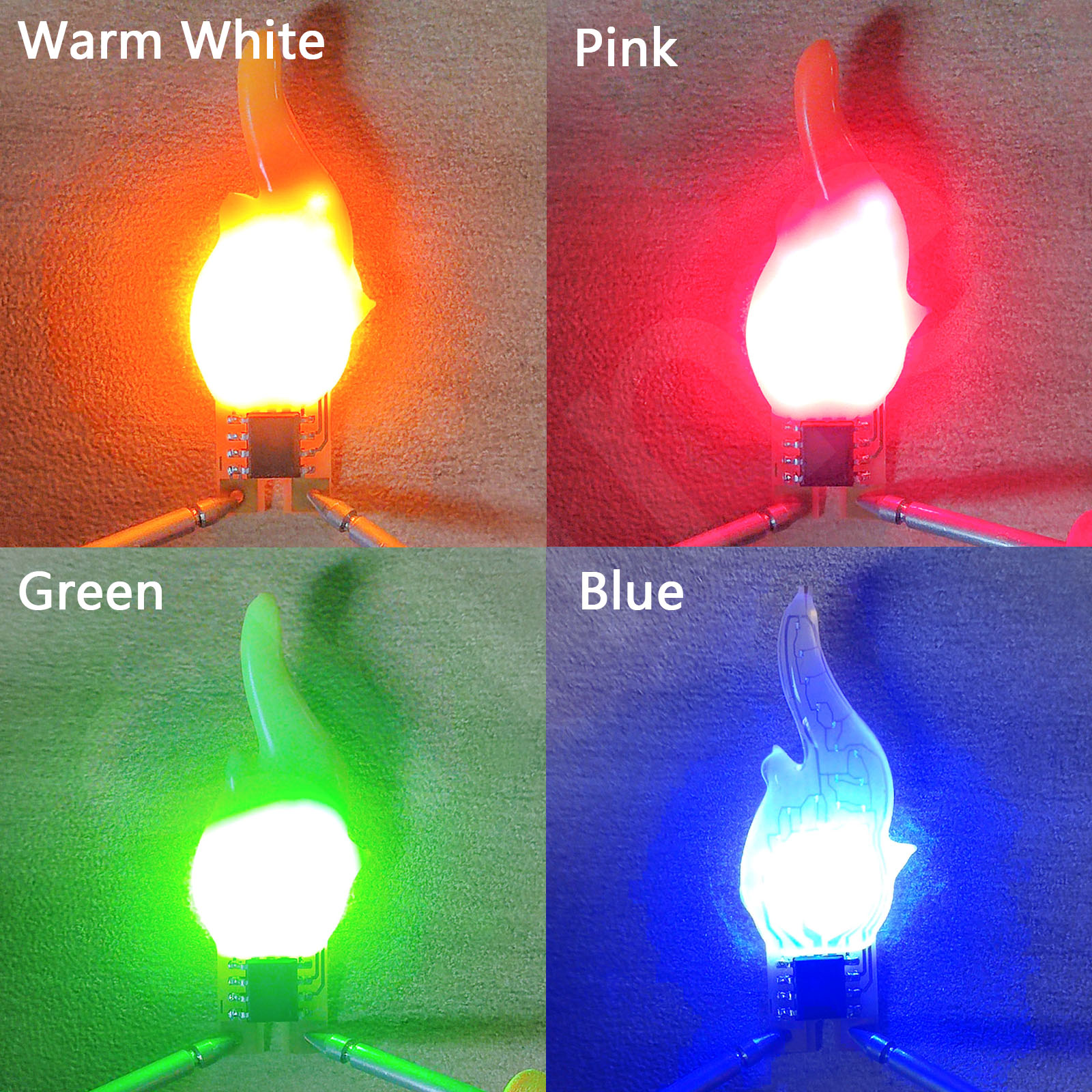 LED COB Flash Light Candles DC3V Edison Flame LED Filament 2200K Red Green Blue Pink Birthday Home Decorative Accessories DIY