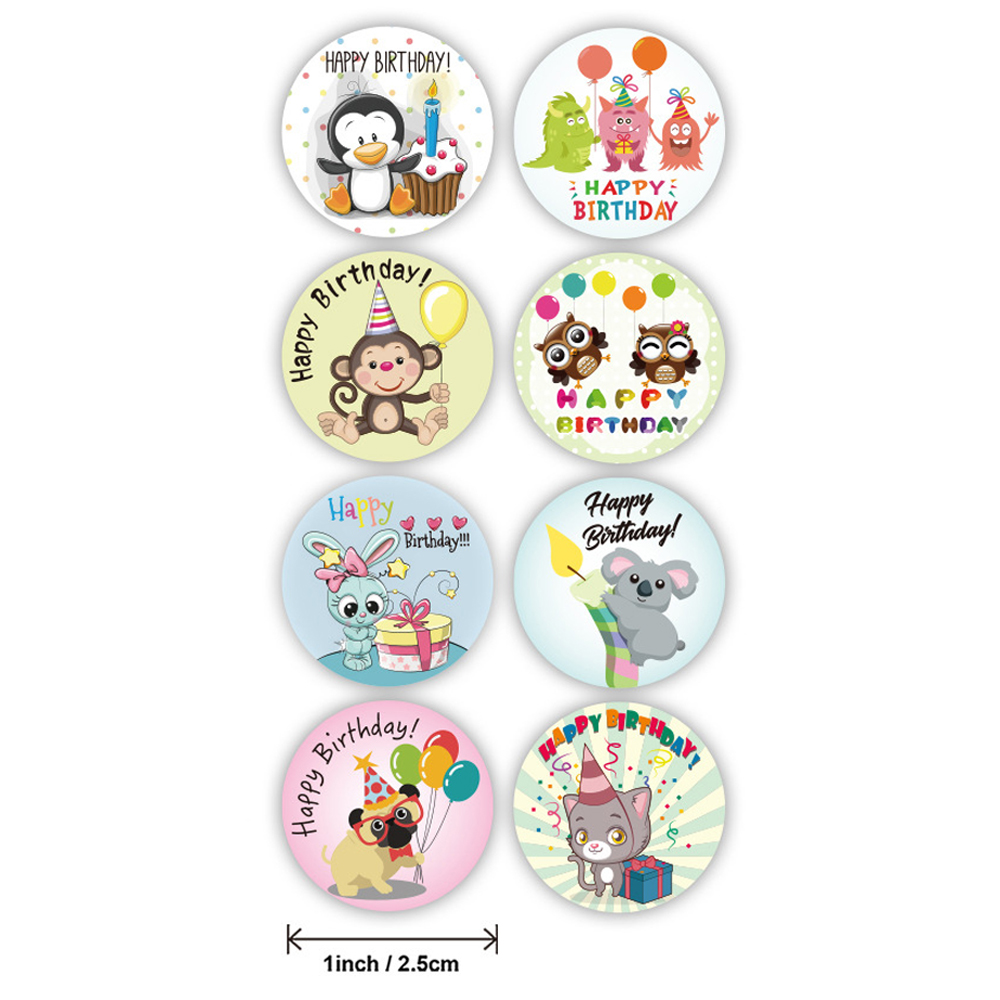 100-500pcs "Happy Birthday" Sticker Envelope Sealing Label Sticker Color Waterproof Sticker Party Party Sticker