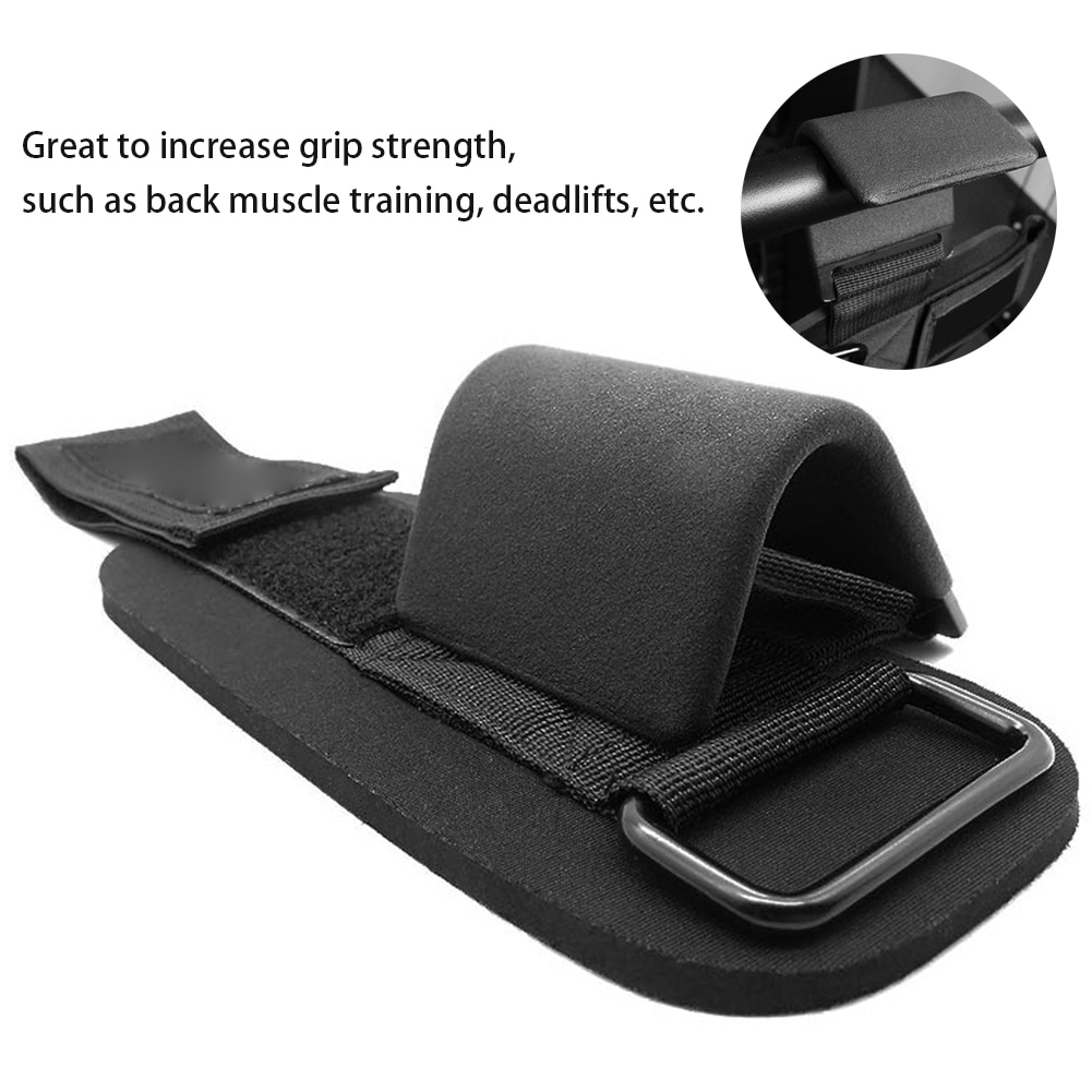 2pcs Adjustable Wristband Fitness Strap Pull Back Sports Anti Slip Strength Training Auxiliary Hook Grip Gym Heavy Duty Steel