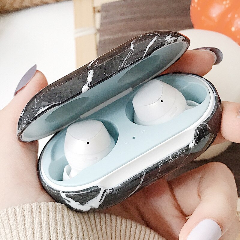 Retro Flower Marble PC Matte Earphone Case For Samsung Galaxy Buds+ Plus Cover For Galaxy Buds Bluetooth Wireless Headset Case: GB3