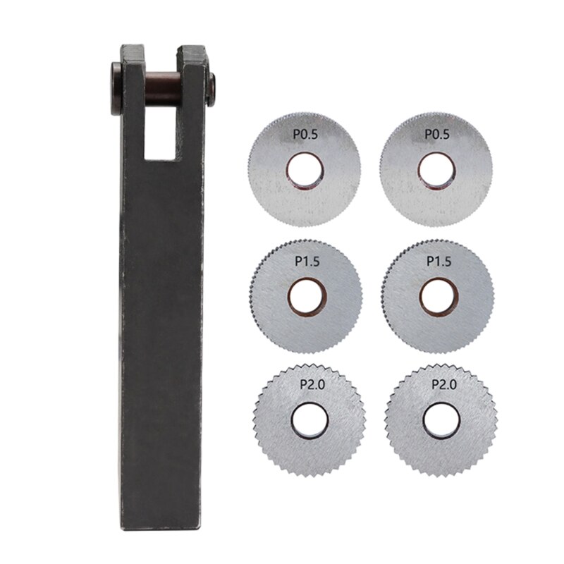 Straight Knurling Cutter Tool 7pcs Straight Linear Knurling Wheel 0.5 1.5 2.0mm E7CB