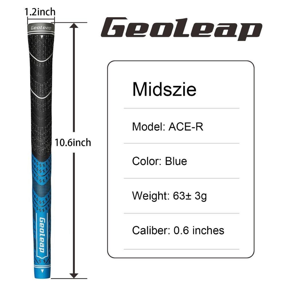 Geoleap golfgreb 13 stk / parti, rygrib ， multi sammensatte hybrid golfkølle greb, standard , 7 farve. fress: Blå