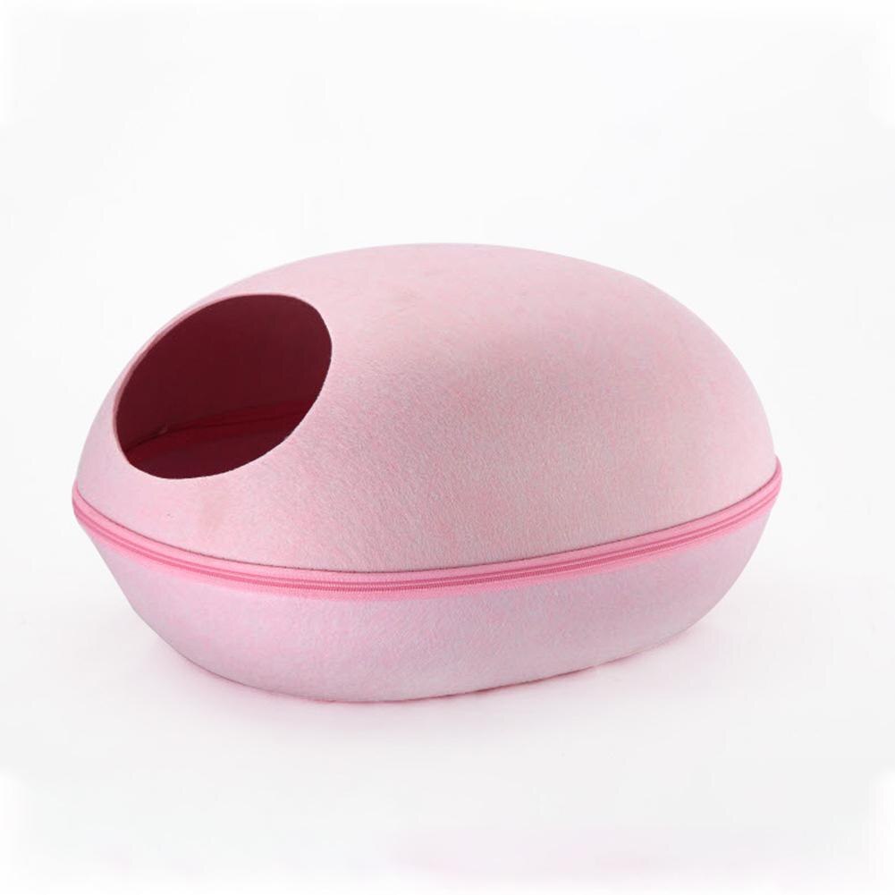 Kat Huis Nest Met Rits Afneembare Kussen Hond Mat Eivorm Hond Kennel Kat Bed Vilt Doek Katten Grot Slapen mat Huisdier Bed: Pink