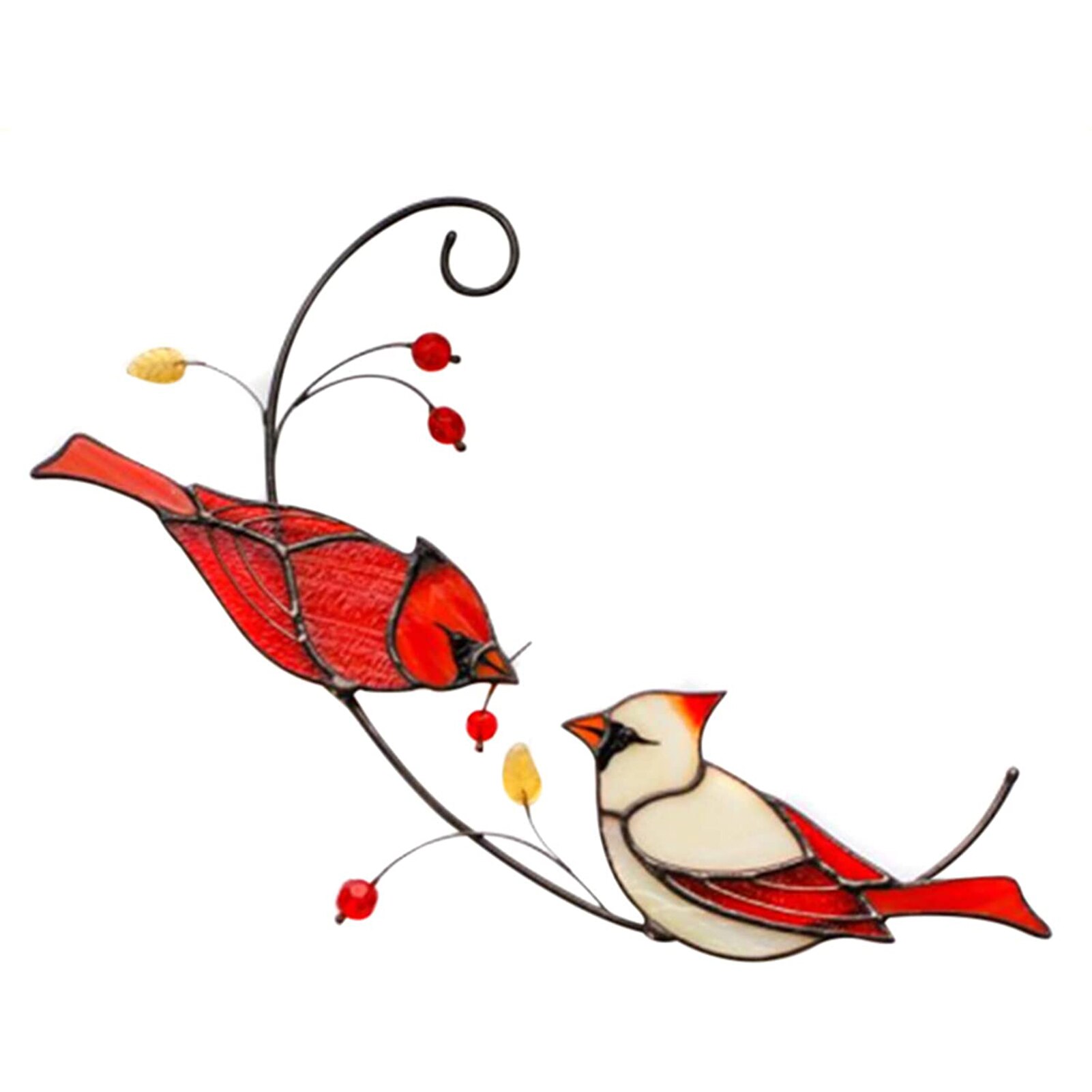YIWOYI Gebrandschilderd glas vogels venster hanging,7 vogels gebrandschilderd glas Sun Catcher venster panel ornamenten sculpturen hanger patio tuin decor (7 vogels