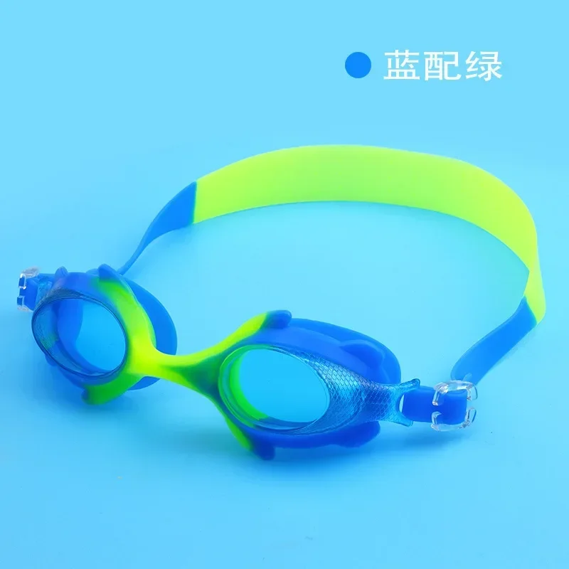 Lunettes de natation en silicone pour enfants, bandages souples réglables, élastiques et étanches, équipement de piscine pour filles, dessin animé mignon: plum