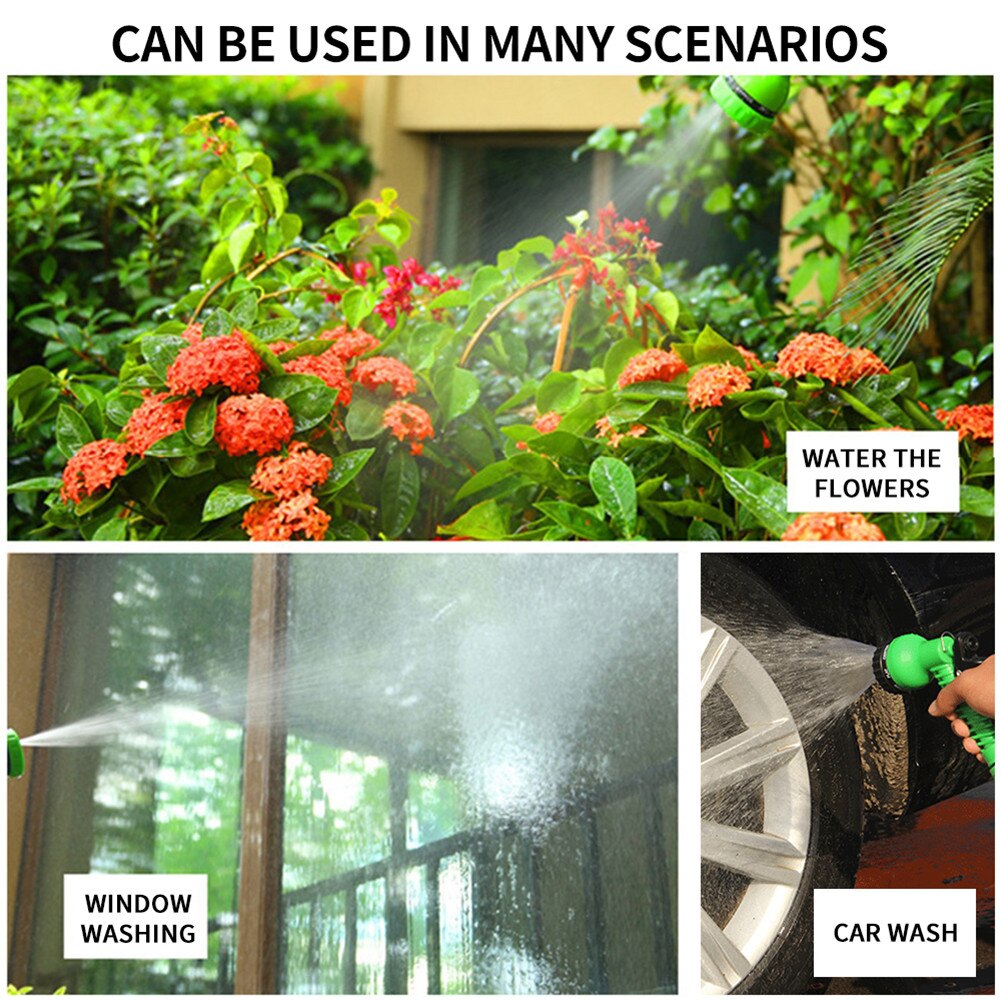 Expandable Flexible Garden Hose Car Washing Gardening Hose With 7 Function Nozzle 50ft/75ft/100ft For CSV