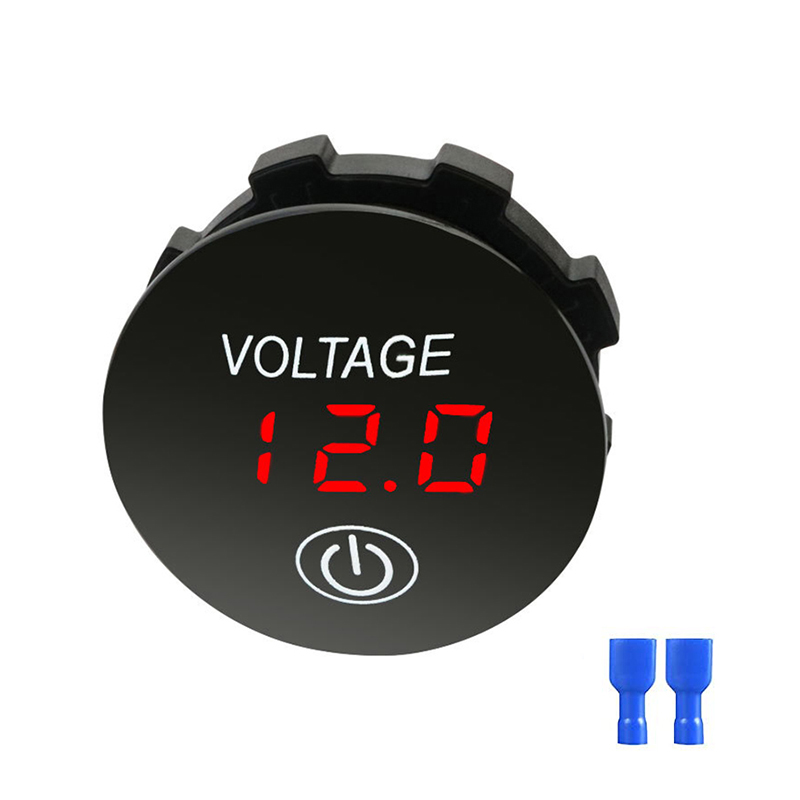 DC 12V-24V Waterproof Voltmeter with LED Digital Display Tester Gauge Meter Voltage for Marine Boat Vehicle ATV UTV Motorcycle: Red with Touch