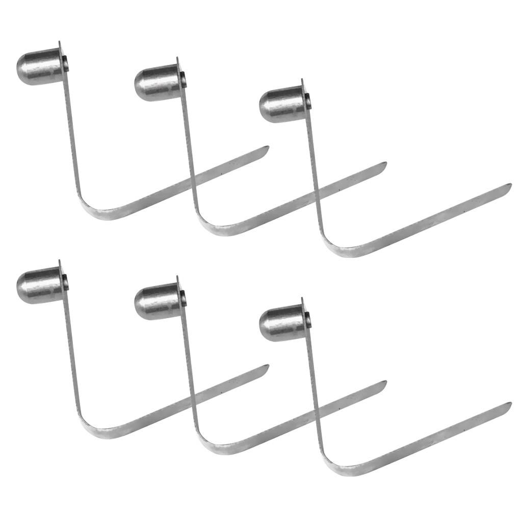 6 Stuks 8 Mm Rvs Kajak Peddel Lente Clips Outdoor Camping Luifel Tent Pole Drukknoop Clips Enkele End