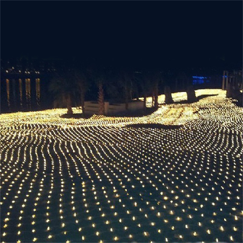 1.5MX1.5M 2x3M 4x6M guirlandes de noël LED chaîne filet de noël lumières fée fête de noël jardin décoration de mariage rideaux lumières