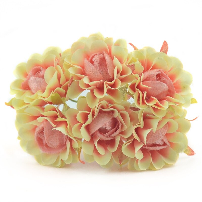 Bouquet de pavot en imitation soie artificielle, 6 pièces, bon marché, décoration de mariage, de noël à domicile, couronne à faire soi-même, application artisanale: Champagne