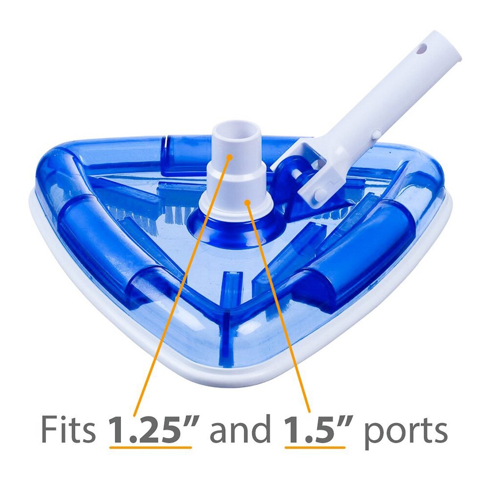 Transparent Triangle Spa Swimming Pool Vacuum Cleaner Head Wall Ground Cleaning Brush Tool Accessory for Tubs SPA Fountain