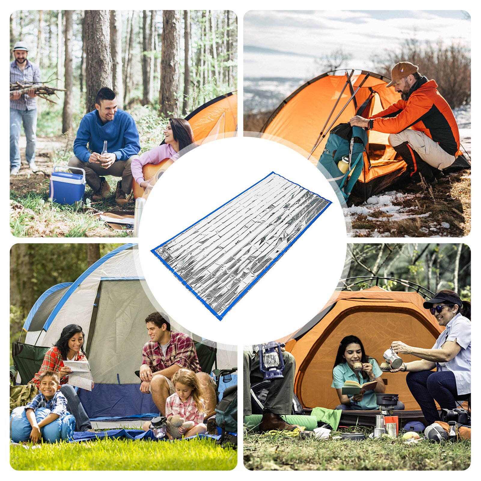 Emergency Sleeping Bag Mylar Emergency Blanket Waterproof Lightweight Mylar Portable Nylon Sack For Camping Hiking Outdoor