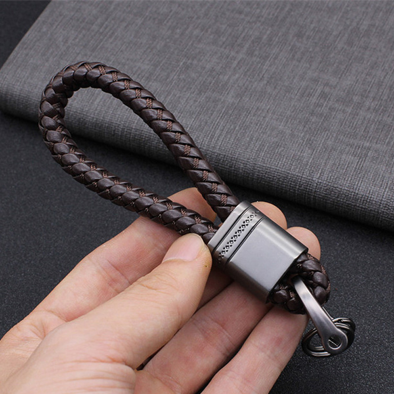 Handgewebter Schlüsselanhänger aus Leder, Auto-Schlüsselanhänger, für Männer und Frauen, Seil, Schlüsselanhänger, Taille, Schlüsselanhänger, Charme, Schlüsselhalter, , Schmuck