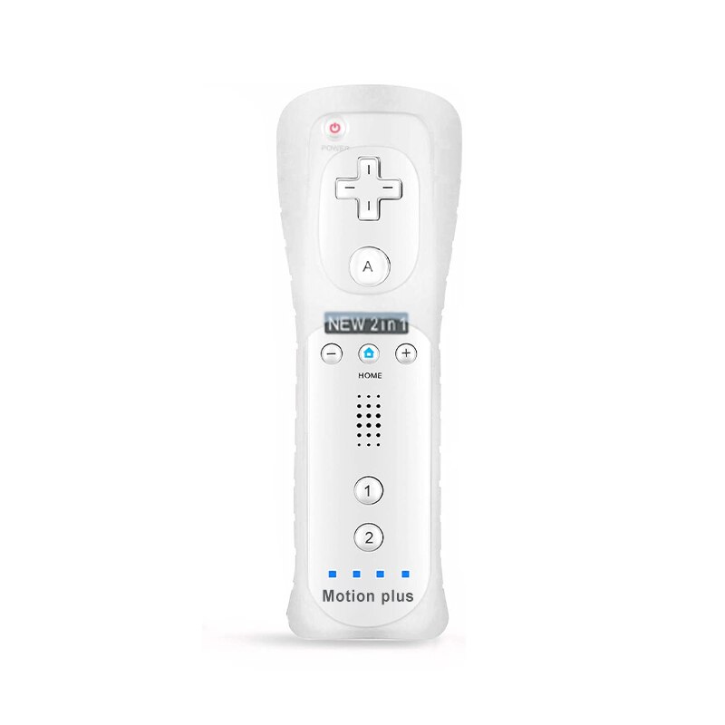 2 in 1 per Nintendo Wii Motion Plus telecomando Wireless per Nintendo Wii Nunchuck telecomando Joystick Joypad: White-1 controller