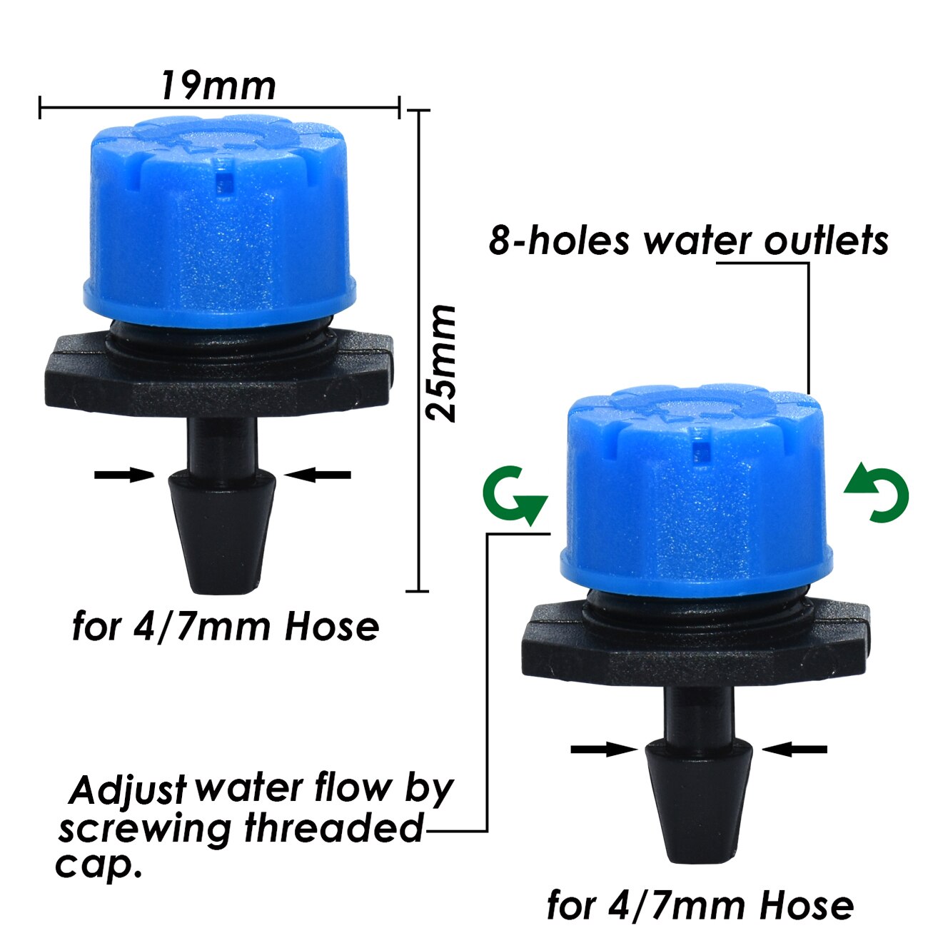 KESLA Garten 30-1000PCS 4/7mm Bewässerung Düse Einstellbar Tropf Bewässerung Sprinkler Emitter Micro Drip Gewächshaus balkon Hof