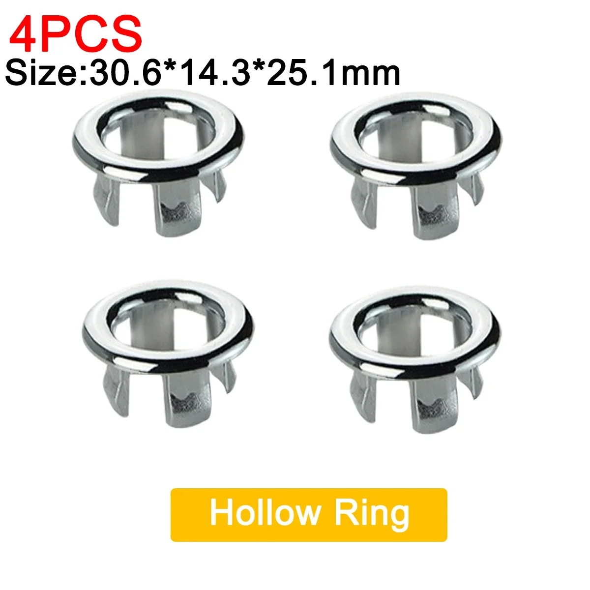 1/4Stck runde Spüle Überlauf abdeckung Becken Wasserhahn See verkleidung Hohl waschbecken Überlauf Ring für Küche Schlecht Dekoration Lieferungen: Licht Grau