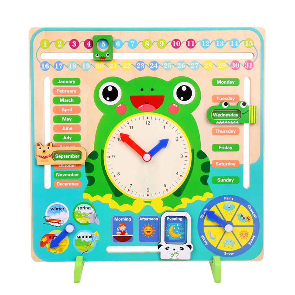 Baby Wetter Saison Kalender Uhr Holz Multi-funktion Frühen Bildung Spielzeug Zeit Erkenntnis Vorschule Spielzeug Für Kinder
