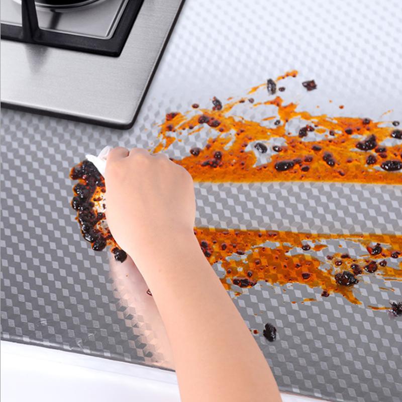 Keuken Olie-Proof Waterdicht Stickers Anti-Fouling Hoge Temperatuur Aluminiumfolie Zelfklevend Behang Kachel Kast stickers