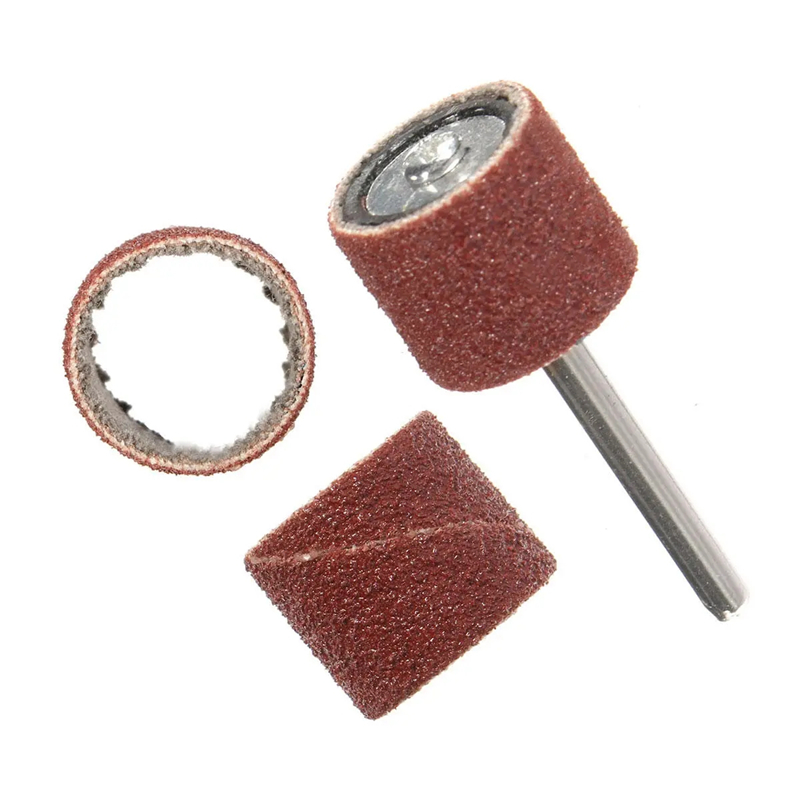 100Pcs 80/120/240/320 Grit Abrasive Sanding Sandpaper Sleeves With 2 Sanding Drum Mandrels Fit Dremel Rotary Tools