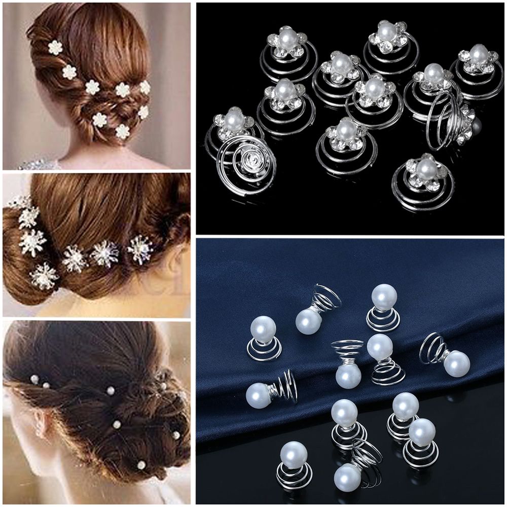 12 stuks strass haaraccessoires bruidshoofdtooi spiraalvormige clips haarspelden hoofddeksel