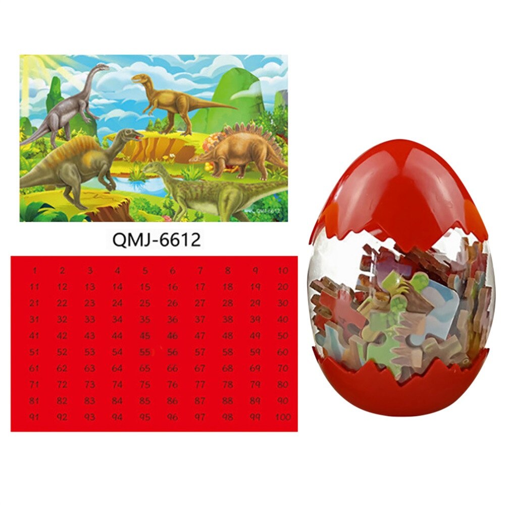 Dinosaur Puzzle Wooden Puzzles 60 Pieces Puzzles Egg Shape Jigsaw Puzzle For Kids 3 Years+dino Toys Boy Rompecabezas: L