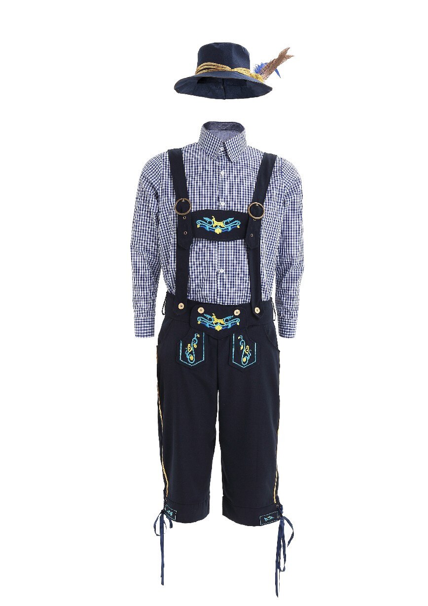Voksen mann oktoberfest kostymer bayersk oktoberfest ølfestival lederhosen fest cospaly halloween for menn klær: Xl
