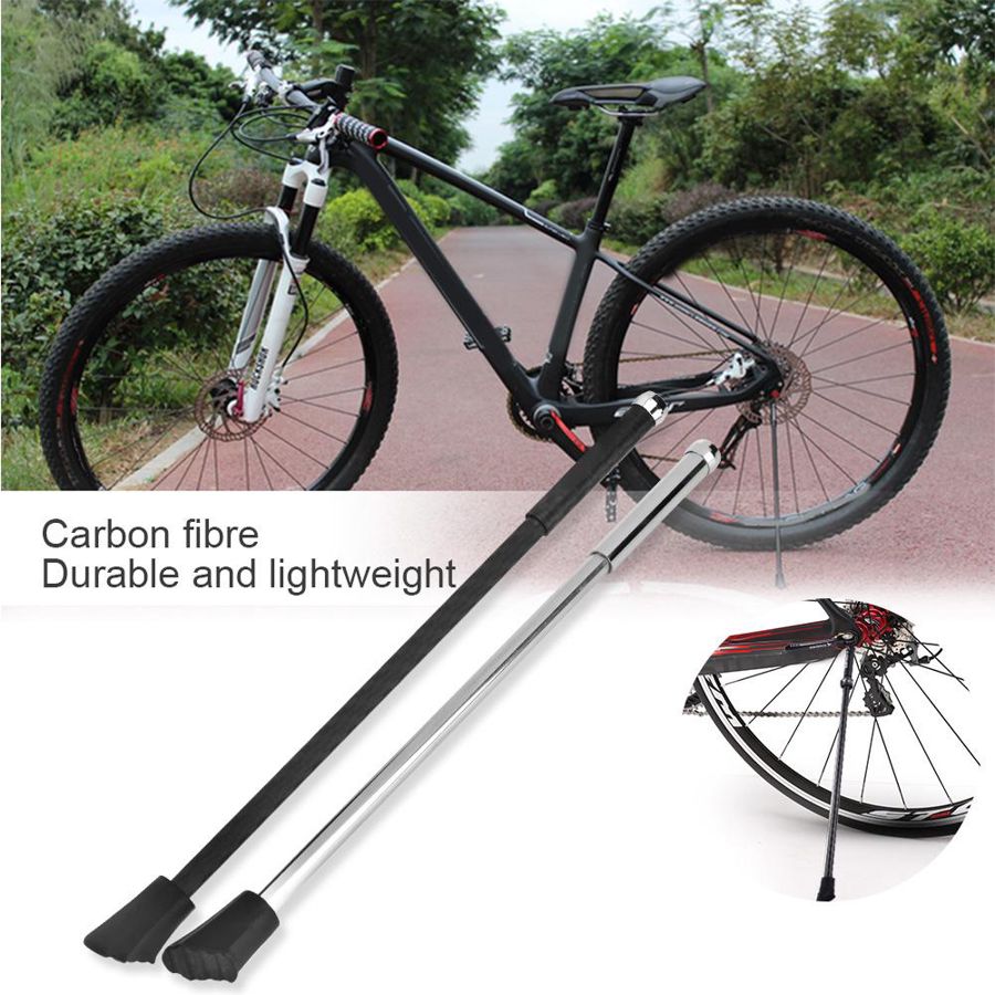 20in Bike Kickstand Stainless Steel/Carbon Fiber Bike Parking Foot Side Stand Support Quick Release Ultralight Kickstand