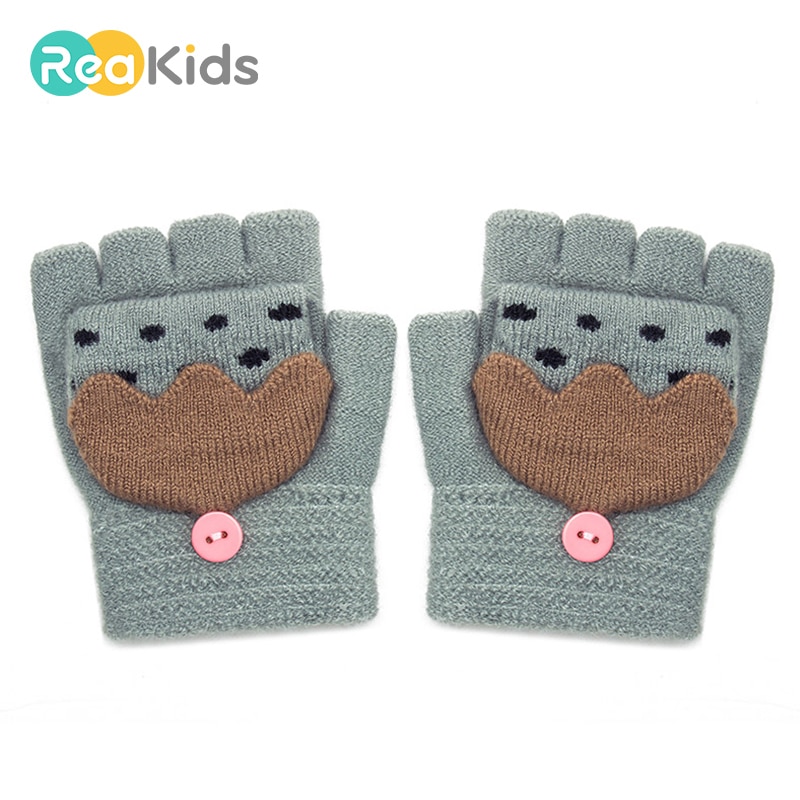 REAKIDS-gants de bébé à rabat | Mignons tricotés, pour filles et garçons, gants en coton à rabat, à la , gants pour enfants