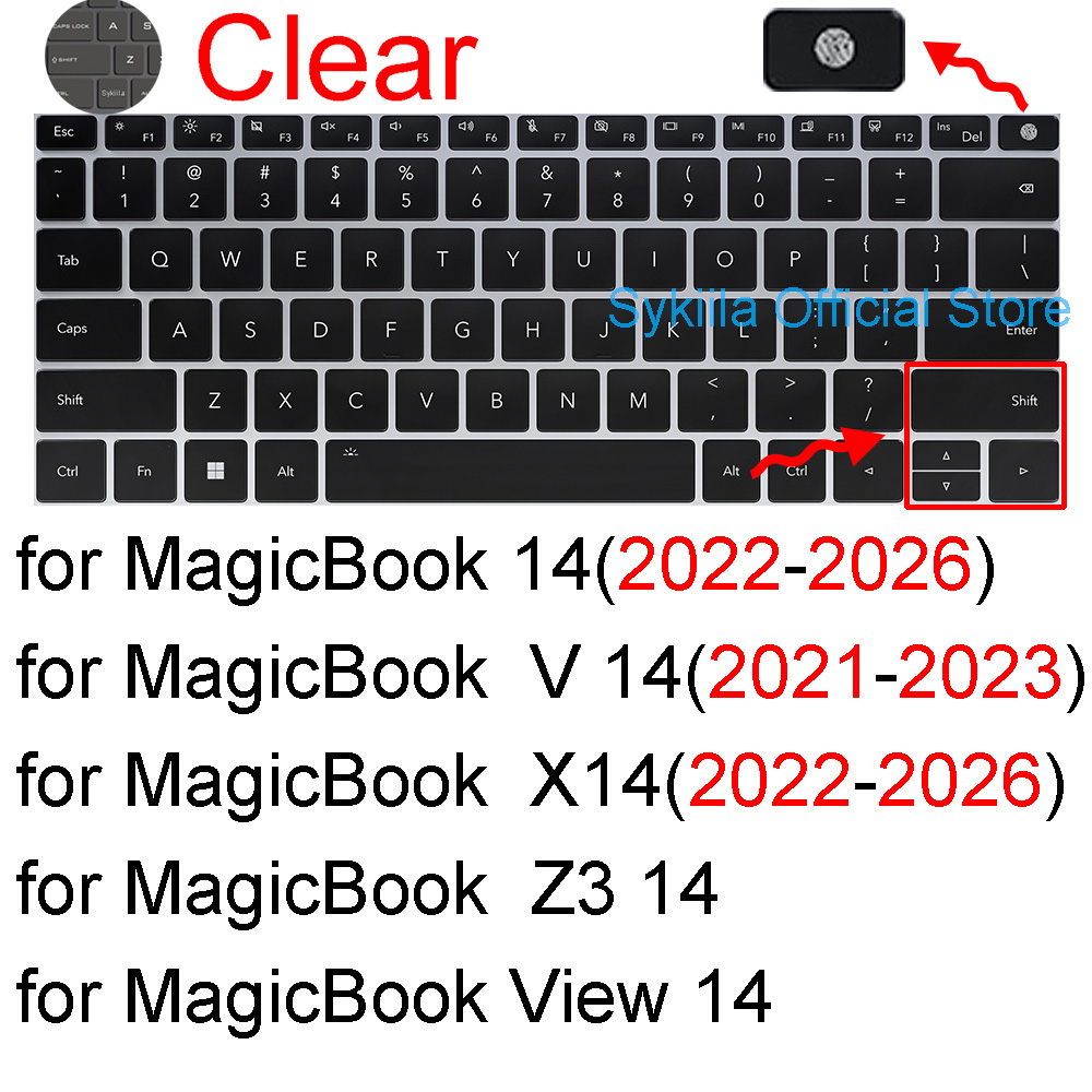 Keyboard Cover for Honor MagicBook 14 X14 15 16 V X16 Plus View SE Pro Art Z3 Notebook Protector Skin Case Film Silicone 13: GRAY