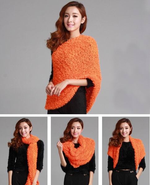 Bufanda mágica multifunción DIY de 35 colores, chales para mantener el calor, Pashmina, para mujer/señoras, 2022: Naranja